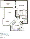 One bedroom floor plan